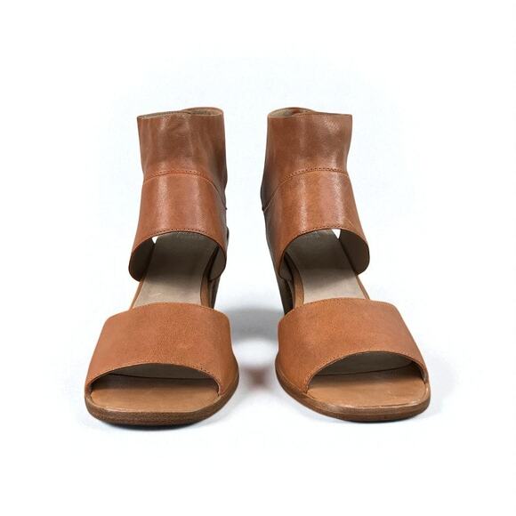EILEEN FISHER Arts Ankle Cuff Leather Sandals Sz 10 Brown Stylish City Soft NWOB - Picture 4 of 11